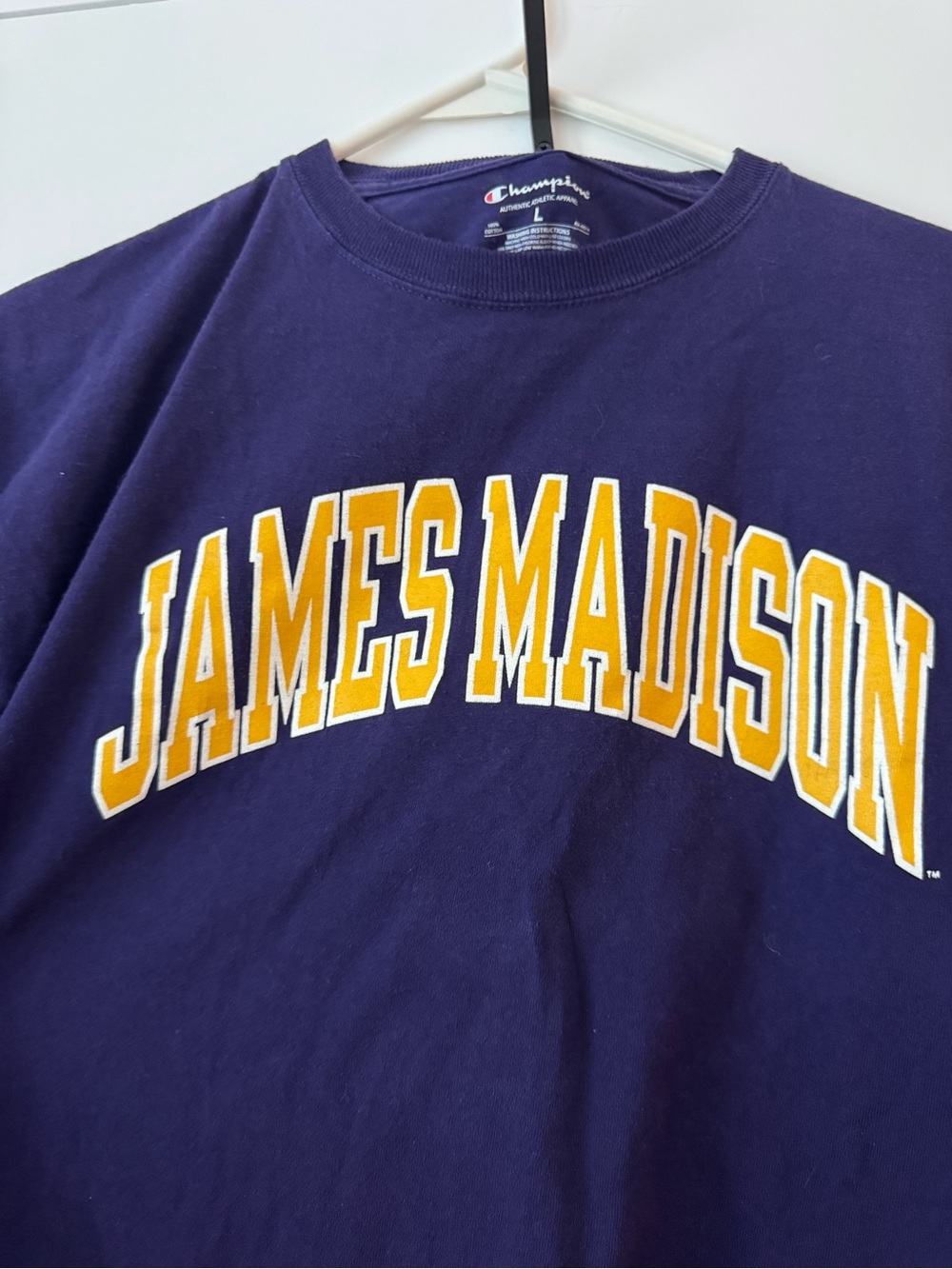 Champion James Madison Navy Crewneck Long Sleeve T-Shirt